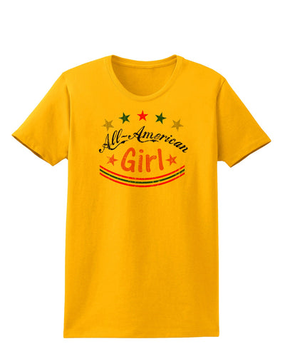 All-American Girl Womens T-Shirt-Womens T-Shirt-TooLoud-Gold-X-Small-Davson Sales