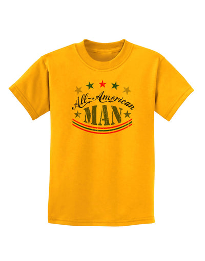 All-American Man Childrens T-Shirt-Childrens T-Shirt-TooLoud-Gold-X-Small-Davson Sales