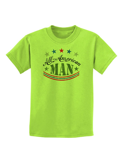 All-American Man Childrens T-Shirt-Childrens T-Shirt-TooLoud-Lime-Green-X-Small-Davson Sales