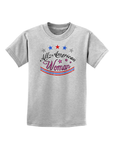 All-American Woman Childrens T-Shirt-Childrens T-Shirt-TooLoud-AshGray-X-Small-Davson Sales