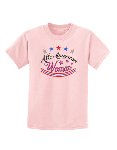 All-American Woman Childrens T-Shirt-Childrens T-Shirt-TooLoud-PalePink-X-Small-Davson Sales
