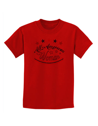 All-American Woman Childrens T-Shirt-Childrens T-Shirt-TooLoud-Red-X-Small-Davson Sales