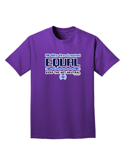 All Bits Are Created Equal - Net Neutrality Adult Dark T-Shirt-Mens T-Shirt-TooLoud-Purple-Small-Davson Sales