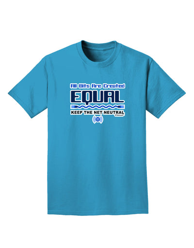 All Bits Are Created Equal - Net Neutrality Adult Dark T-Shirt-Mens T-Shirt-TooLoud-Turquoise-Small-Davson Sales