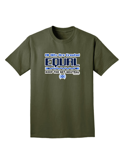 All Bits Are Created Equal - Net Neutrality Adult Dark T-Shirt-Mens T-Shirt-TooLoud-Military-Green-Small-Davson Sales