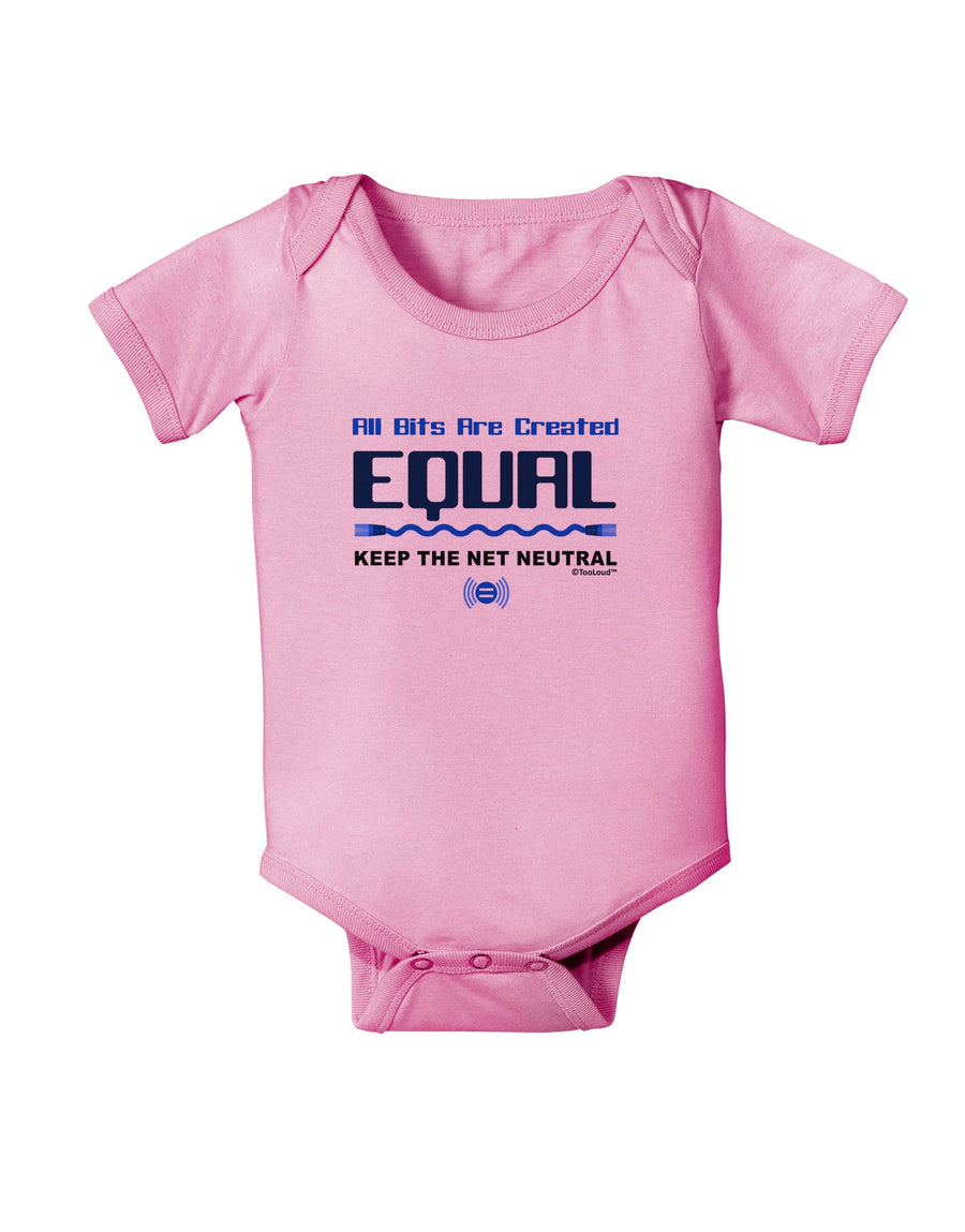 All Bits Are Created Equal - Net Neutrality Baby Romper Bodysuit-Baby Romper-TooLoud-White-06-Months-Davson Sales