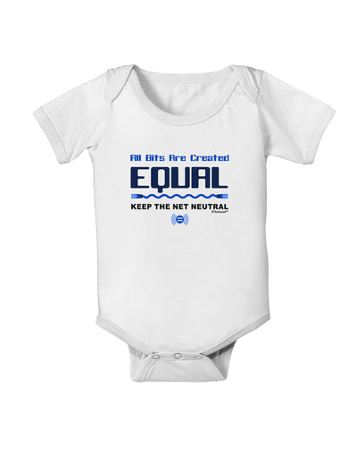 All Bits Are Created Equal - Net Neutrality Baby Romper Bodysuit-Baby Romper-TooLoud-White-06-Months-Davson Sales