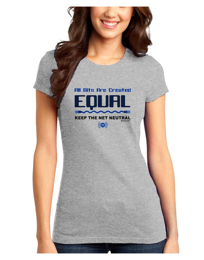 All Bits Are Created Equal - Net Neutrality Juniors T-Shirt-Womens Juniors T-Shirt-TooLoud-Ash-Gray-Juniors Fitted X-Small-Davson Sales