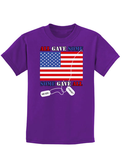 All Gave Some Some Gave All Childrens Dark T-Shirt-Childrens T-Shirt-TooLoud-Purple-X-Small-Davson Sales