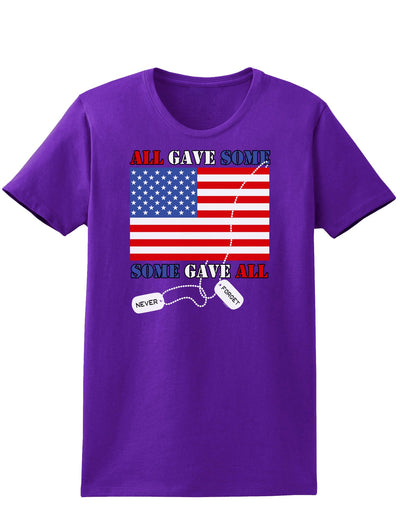 All Gave Some Some Gave All Womens Dark T-Shirt-TooLoud-Purple-X-Small-Davson Sales