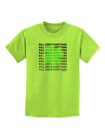 All Green Everything Clover Childrens T-Shirt-Childrens T-Shirt-TooLoud-Lime-Green-X-Small-Davson Sales