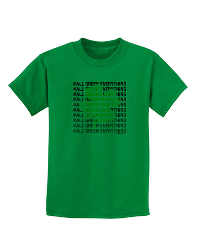 All Green Everything Clover Childrens T-Shirt-Childrens T-Shirt-TooLoud-Kelly-Green-X-Small-Davson Sales