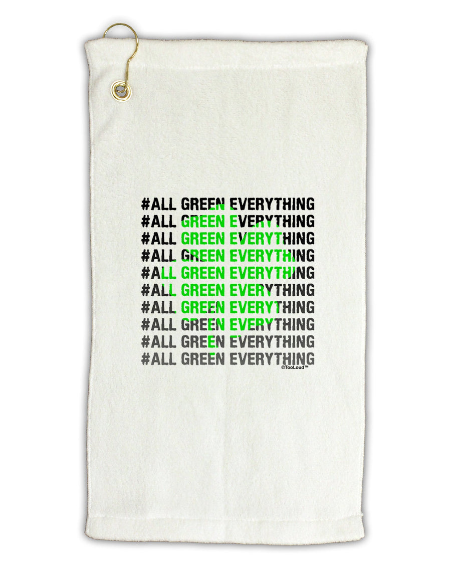 All Green Everything Clover Micro Terry Gromet Golf Towel 11&#x22;x19-Golf Towel-TooLoud-White-Davson Sales