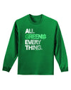 All Green Everything Distressed Adult Long Sleeve Dark T-Shirt-TooLoud-Kelly-Green-Small-Davson Sales