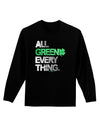 All Green Everything Distressed Adult Long Sleeve Dark T-Shirt-TooLoud-Black-Small-Davson Sales