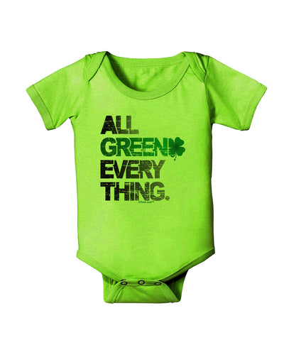 All Green Everything Distressed Baby Romper Bodysuit-Baby Romper-TooLoud-Lime-06-Months-Davson Sales