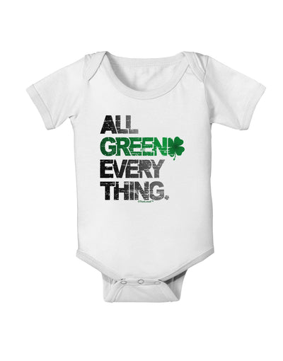 All Green Everything Distressed Baby Romper Bodysuit-Baby Romper-TooLoud-White-06-Months-Davson Sales