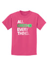 All Green Everything Distressed Childrens Dark T-Shirt-Childrens T-Shirt-TooLoud-Sangria-X-Small-Davson Sales