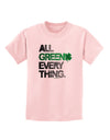 All Green Everything Distressed Childrens T-Shirt-Childrens T-Shirt-TooLoud-PalePink-X-Small-Davson Sales