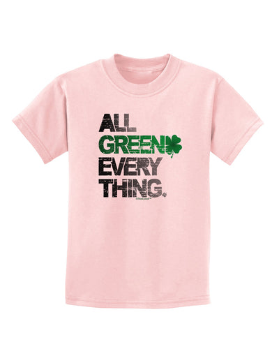 All Green Everything Distressed Childrens T-Shirt-Childrens T-Shirt-TooLoud-PalePink-X-Small-Davson Sales