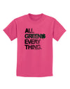 All Green Everything Distressed Childrens T-Shirt-Childrens T-Shirt-TooLoud-Sangria-X-Small-Davson Sales