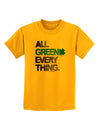 All Green Everything Distressed Childrens T-Shirt-Childrens T-Shirt-TooLoud-Gold-X-Small-Davson Sales