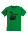 All Green Everything Distressed Childrens T-Shirt-Childrens T-Shirt-TooLoud-Kelly-Green-X-Small-Davson Sales