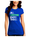 All Green Everything Distressed Juniors Petite Crew Dark T-Shirt-T-Shirts Juniors Tops-TooLoud-Royal-Blue-Juniors Fitted Small-Davson Sales