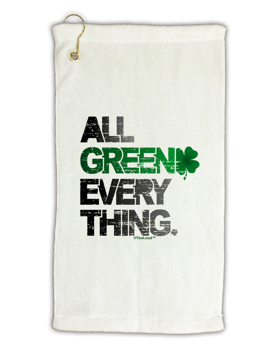All Green Everything Distressed Micro Terry Gromet Golf Towel 11&#x22;x19-Golf Towel-TooLoud-White-Davson Sales