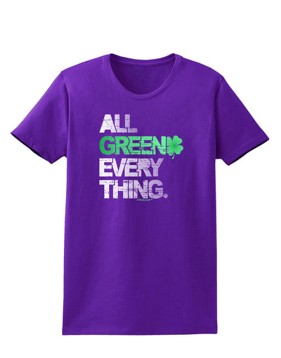 All Green Everything Distressed Womens Dark T-Shirt-TooLoud-Purple-X-Small-Davson Sales