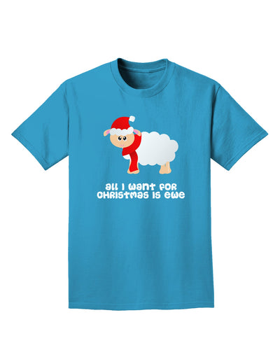 All I Want For Christmas Is Ewe Sheep Adult Dark T-Shirt-Mens T-Shirt-TooLoud-Turquoise-Small-Davson Sales