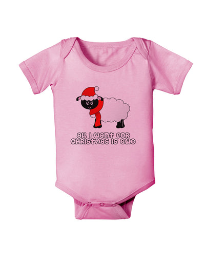 All I Want For Christmas Is Ewe Sheep Baby Romper Bodysuit-Baby Romper-TooLoud-Light-Pink-06-Months-Davson Sales