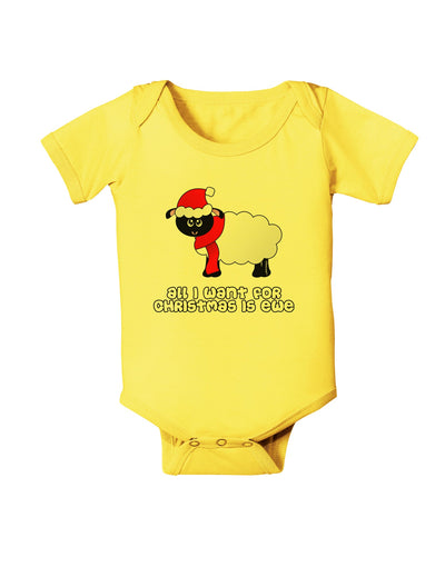 All I Want For Christmas Is Ewe Sheep Baby Romper Bodysuit-Baby Romper-TooLoud-Yellow-06-Months-Davson Sales