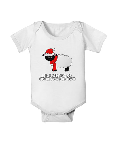 All I Want For Christmas Is Ewe Sheep Baby Romper Bodysuit-Baby Romper-TooLoud-White-06-Months-Davson Sales