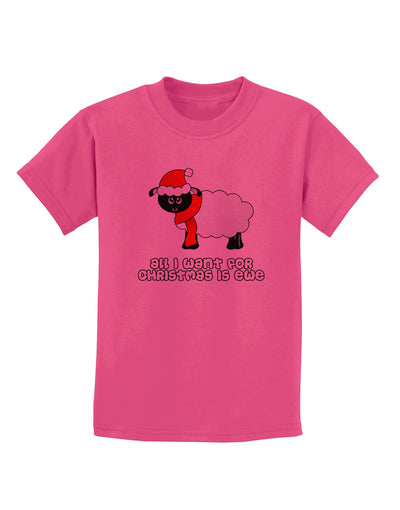 All I Want For Christmas Is Ewe Sheep Childrens T-Shirt-Childrens T-Shirt-TooLoud-Sangria-X-Small-Davson Sales