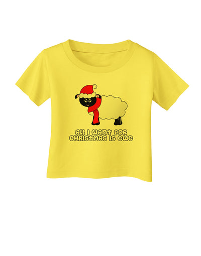 All I Want For Christmas Is Ewe Sheep Infant T-Shirt-Infant T-Shirt-TooLoud-Yellow-06-Months-Davson Sales