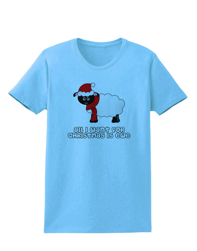 All I Want For Christmas Is Ewe Sheep Womens T-Shirt-Womens T-Shirt-TooLoud-Aquatic-Blue-X-Small-Davson Sales