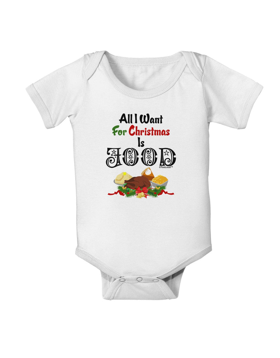 All I Want Is Food Baby Romper Bodysuit-Baby Romper-TooLoud-White-18-Months-Davson Sales