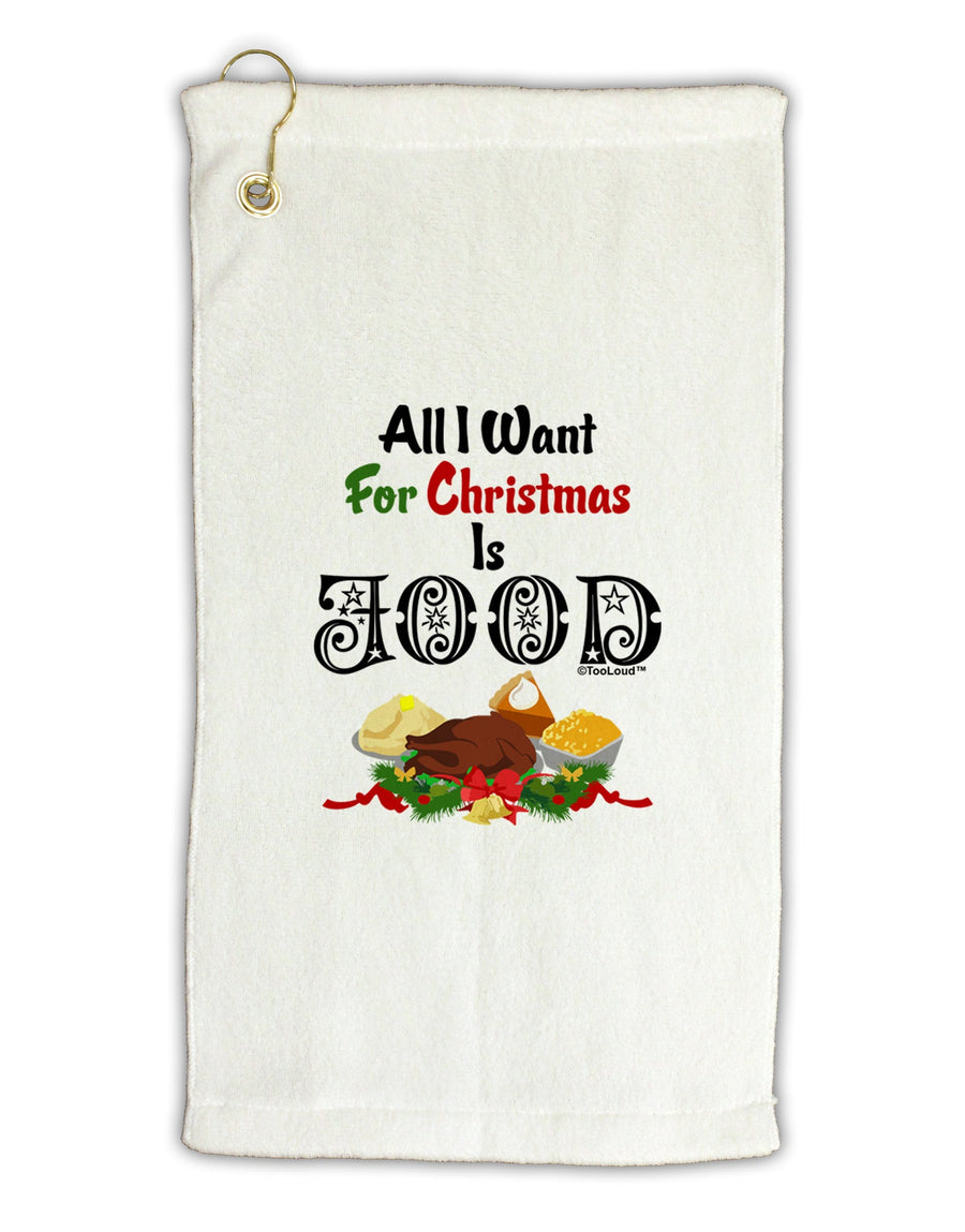 All I Want Is Food Micro Terry Gromet Golf Towel 16 x 25 inch-Golf Towel-TooLoud-White-Davson Sales