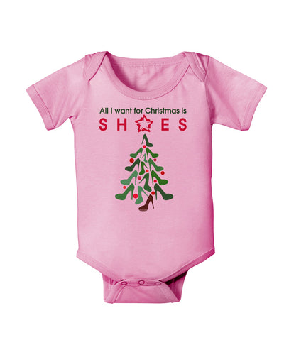 All I want for Christmas is Shoes Baby Romper Bodysuit-Baby Romper-TooLoud-Light-Pink-06-Months-Davson Sales