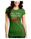 All You Need Is Tacos Juniors Petite Crew Dark T-Shirt-T-Shirts Juniors Tops-TooLoud-Kiwi-Green-Juniors Fitted Small-Davson Sales