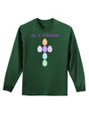 All is forgiven Cross Faux Applique Adult Long Sleeve Dark T-Shirt-TooLoud-Dark-Green-Small-Davson Sales