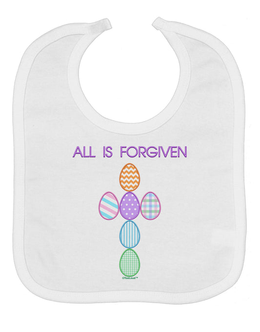 All is forgiven Cross Faux Applique Baby Bib