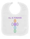 All is forgiven Cross Faux Applique Baby Bib