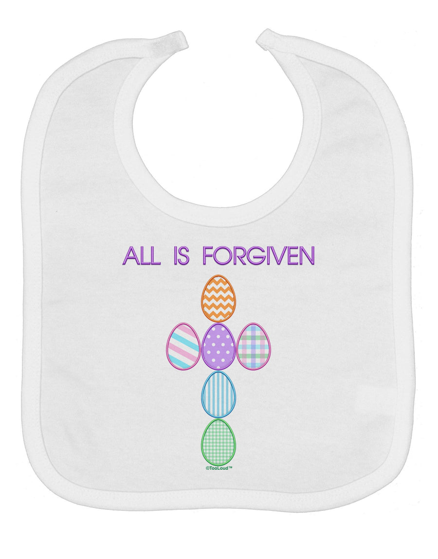 All is forgiven Cross Faux Applique Baby Bib