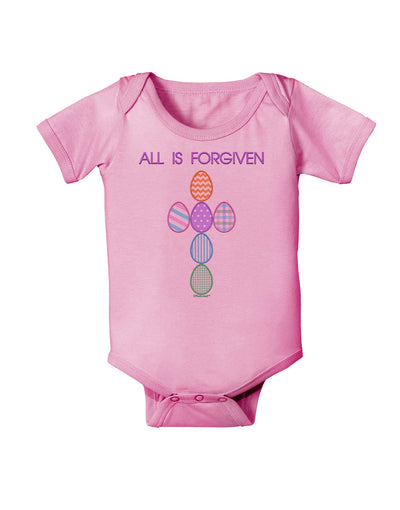 All is forgiven Cross Faux Applique Baby Romper Bodysuit-Baby Romper-TooLoud-Pink-06-Months-Davson Sales