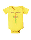 All is forgiven Cross Faux Applique Baby Romper Bodysuit-Baby Romper-TooLoud-Yellow-06-Months-Davson Sales