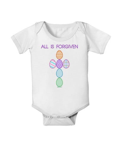 All is forgiven Cross Faux Applique Baby Romper Bodysuit-Baby Romper-TooLoud-White-06-Months-Davson Sales