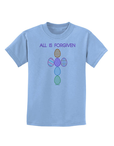 All is forgiven Cross Faux Applique Childrens T-Shirt-Childrens T-Shirt-TooLoud-Light-Blue-X-Small-Davson Sales