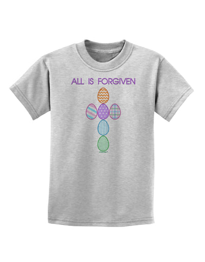 All is forgiven Cross Faux Applique Childrens T-Shirt-Childrens T-Shirt-TooLoud-AshGray-X-Small-Davson Sales